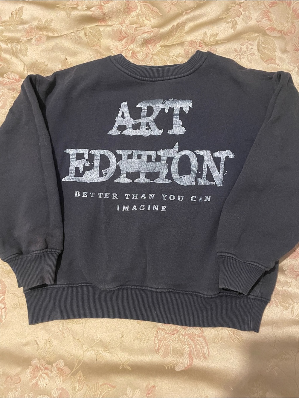 Zara Black Sweatshirt with Light Gray ART EDITION Print